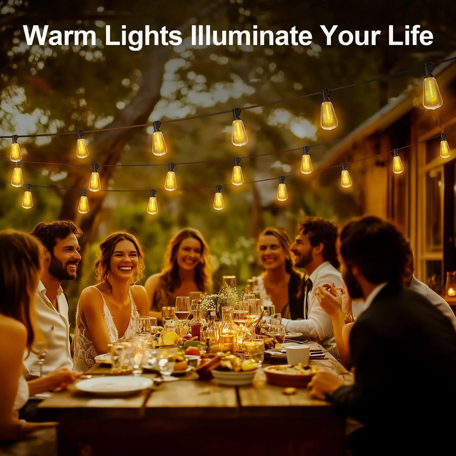 Solar-Powered Outdoor LED String Lights with Remote Control - Available in 30m and 10m Lengths, Featuring Dimmable ST38 Bulbs, IP65 Waterproof Rating, Energy-Efficient, and Shatter-Resistant Design