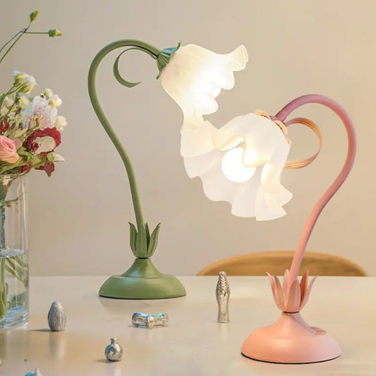 Modern LED Desk Lamp with Flower Design, Dimmable and Adjustable Lighting for Home Office, Bedroom, and Study Room