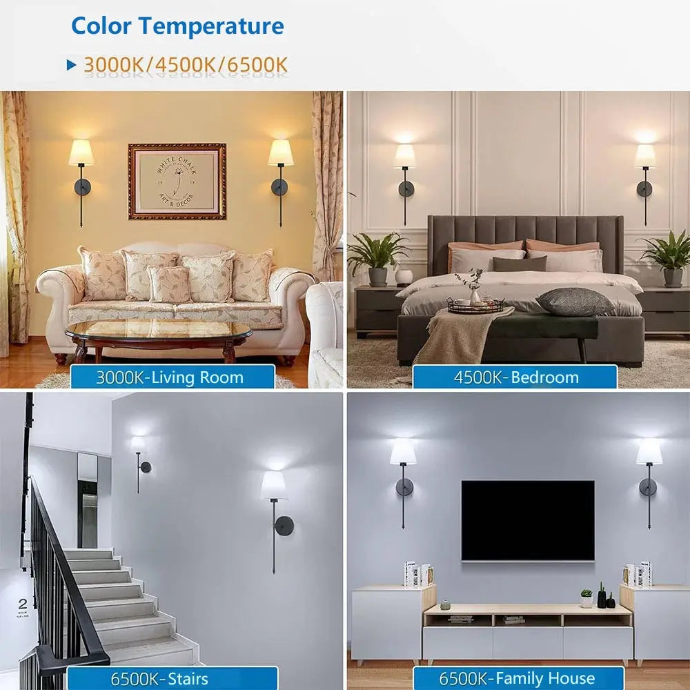 2-Piece USB Rechargeable Fabric Decorative Wall Light with RGB Bulbs, Remote Control, and Dimmable Features for Home Decor