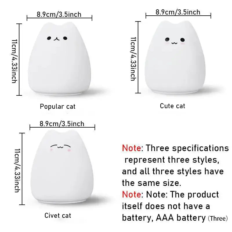 Cute Cat LED Night Light - Decorative Bedside Lamp for Bedroom and Desktop Atmosphere, Ideal for Parties, Festivals, and Birthday Gifts for Girls