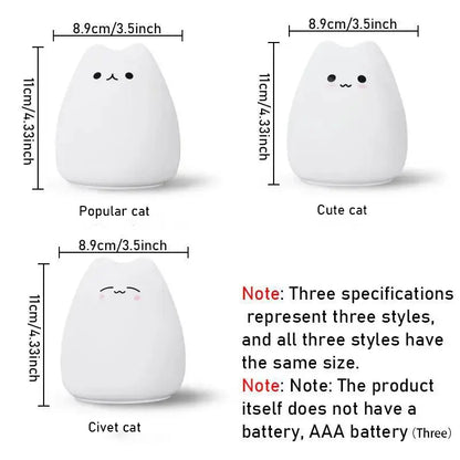 Cute Cat LED Night Light - Decorative Bedside Lamp for Bedroom and Desktop Atmosphere, Ideal for Parties, Festivals, and Birthday Gifts for Girls