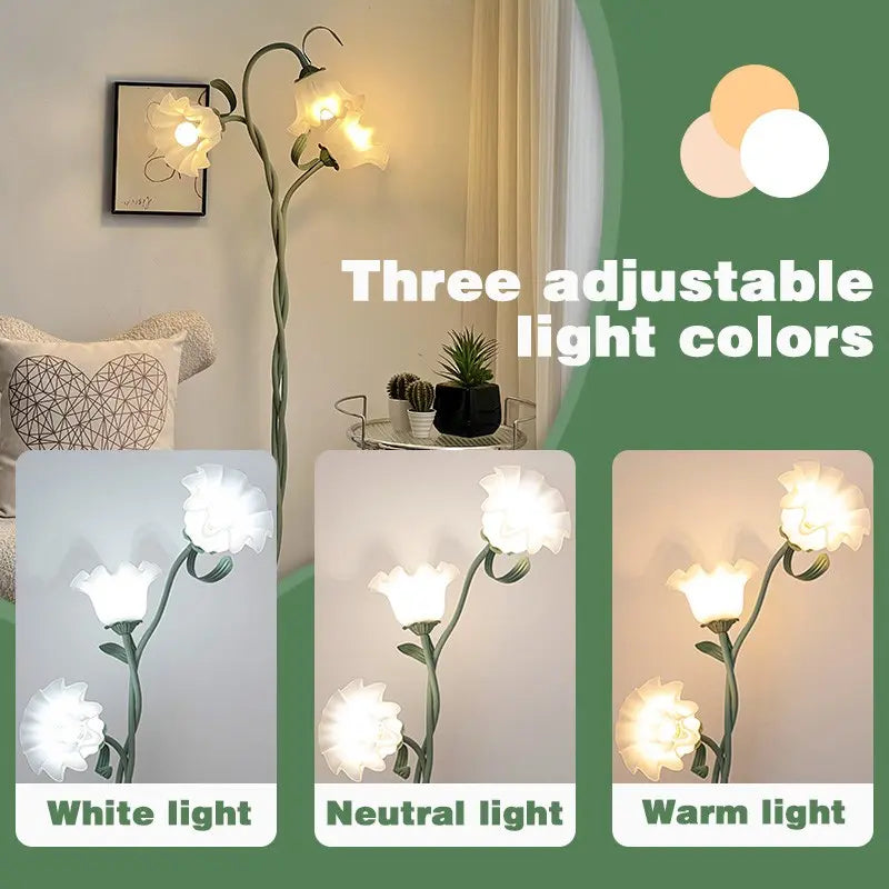 Modern LED Desk Lamp with Flower Design, Dimmable and Adjustable Lighting for Home Office, Bedroom, and Study Room