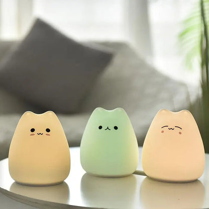 Cute Cat LED Night Light - Decorative Bedside Lamp for Bedroom and Desktop Atmosphere, Ideal for Parties, Festivals, and Birthday Gifts for Girls