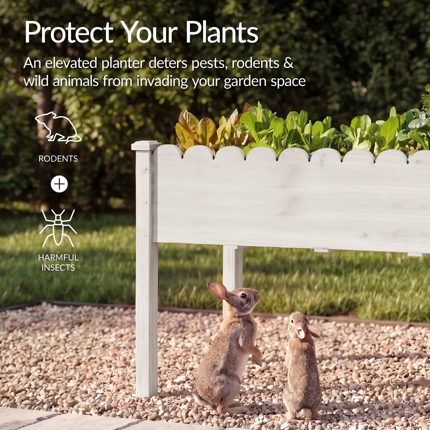 48" x 24" x 30" Elevated Wooden Garden Bed with Foot Caps and Liner by Best Choice Products