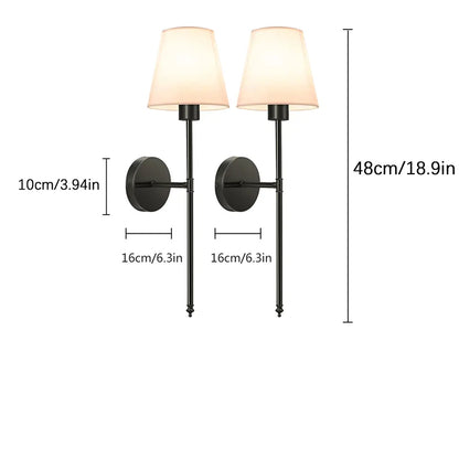 2-Piece USB Rechargeable Fabric Decorative Wall Light with RGB Bulbs, Remote Control, and Dimmable Features for Home Decor