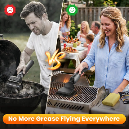 Redhut Cordless Electric Grill Brush with Fireproof Cloth and Shed-Free Steel Wool - 240-Minute Runtime, High-Frequency Vibration for Gas, Charcoal, and Smoker Grates - Ideal for Camping, BBQ, and Family Gatherings 2026