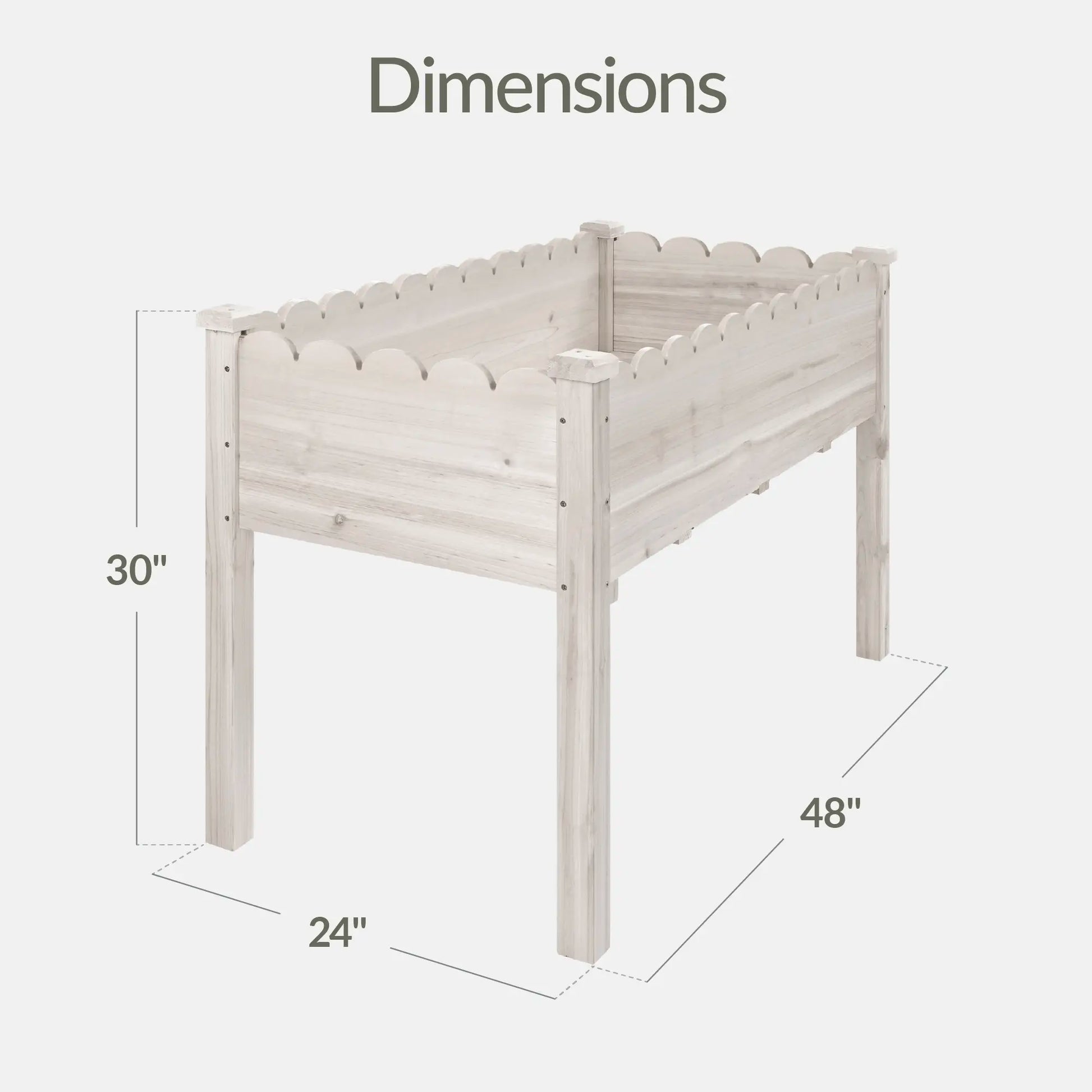 48" x 24" x 30" Elevated Wooden Garden Bed with Foot Caps and Liner by Best Choice Products