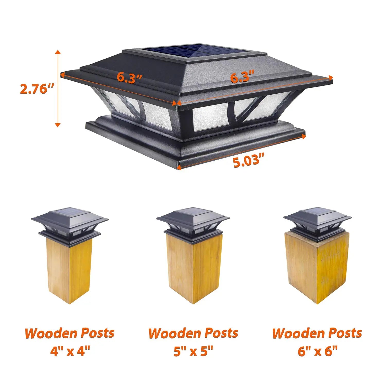 Siedinlar Waterproof Solar Post Cap Lights with Dual Mode Warm/Cool White LED, Suitable for 4x4, 5x5, and 6x6 Wood/Vinyl Posts for Fence, Deck, Railing, Patio, and Backyard Decor, Black/White (2-Pack)