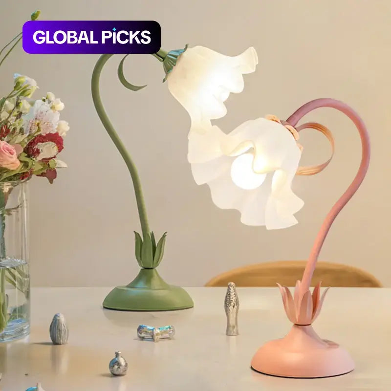 Modern LED Desk Lamp with Flower Design, Dimmable and Adjustable Lighting for Home Office, Bedroom, and Study Room