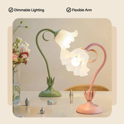 Modern LED Desk Lamp with Flower Design, Dimmable and Adjustable Lighting for Home Office, Bedroom, and Study Room