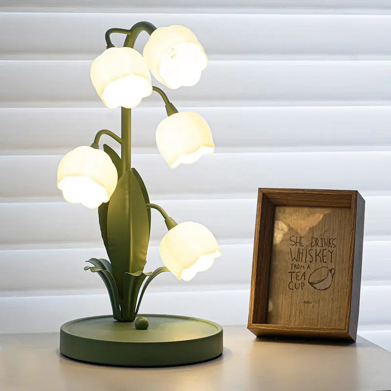Modern LED Desk Lamp with Flower Design, Dimmable and Adjustable Lighting for Home Office, Bedroom, and Study Room