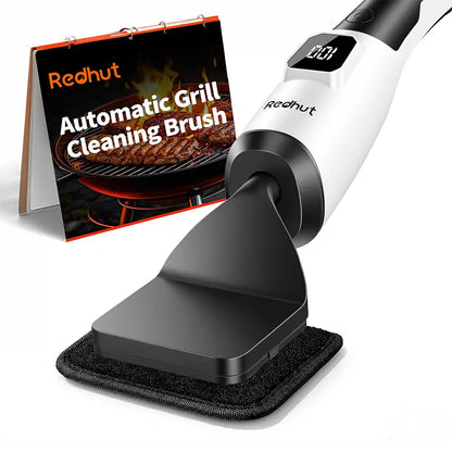 Redhut Cordless Electric Grill Brush with Fireproof Cloth and Shed-Free Steel Wool - 240-Minute Runtime, High-Frequency Vibration for Gas, Charcoal, and Smoker Grates - Ideal for Camping, BBQ, and Family Gatherings 2026