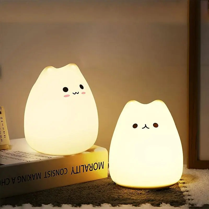 Cute Cat LED Night Light - Decorative Bedside Lamp for Bedroom and Desktop Atmosphere, Ideal for Parties, Festivals, and Birthday Gifts for Girls