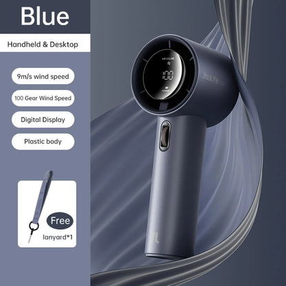 JISULIFE Pro1S Handheld Fan - 5000mAh Rechargeable, Metal Construction, Digital Display, Turbo 9 M/S Airflow, 3-15 Hours Cooling, USB Fast Charging for Travel and Outdoor Use