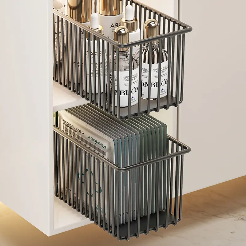 Pull-Out Cabinet Organizer Basket for Under-Sink Storage - Space-Saving Solution for Kitchen Cabinets - Clearance Sale