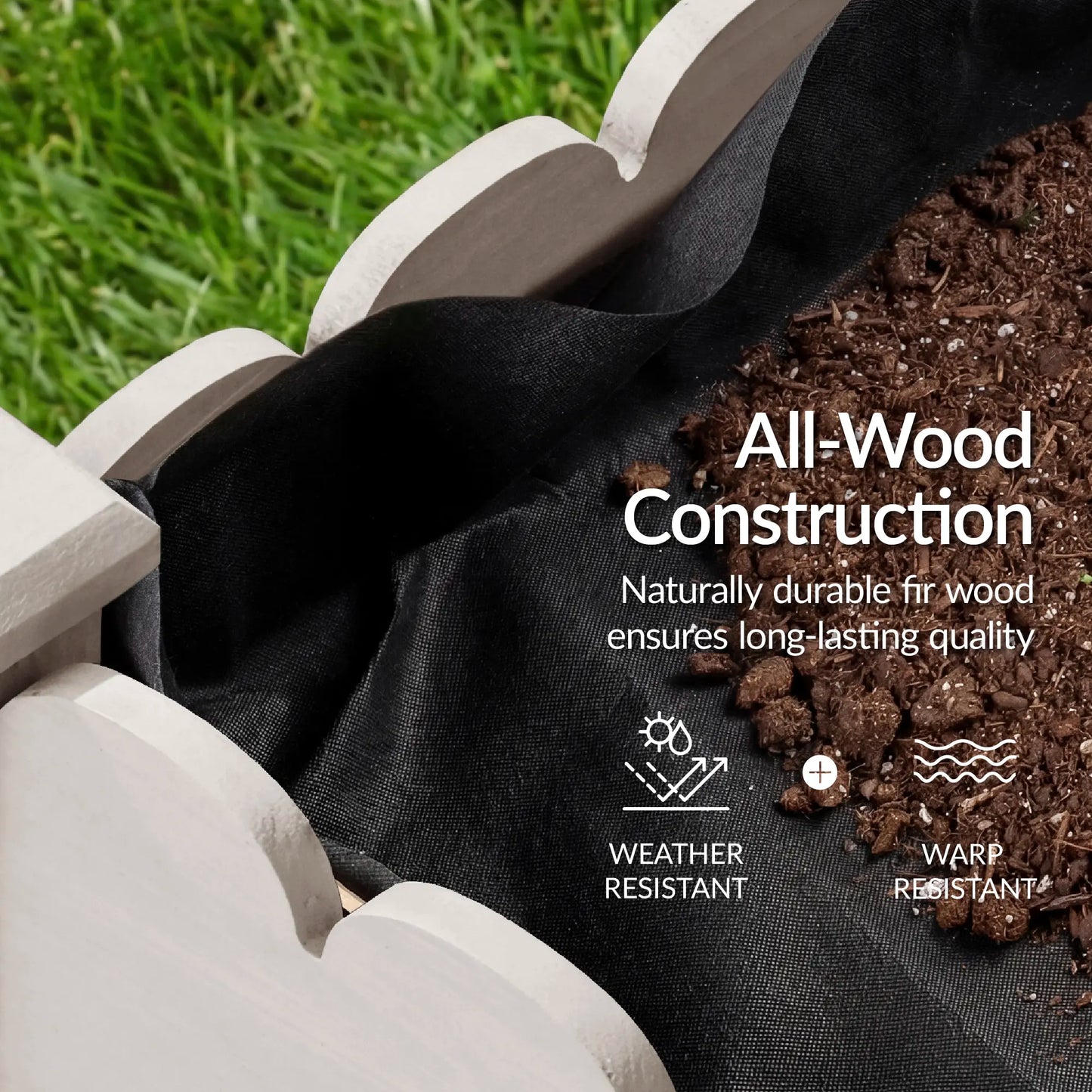 48" x 24" x 30" Elevated Wooden Garden Bed with Foot Caps and Liner by Best Choice Products