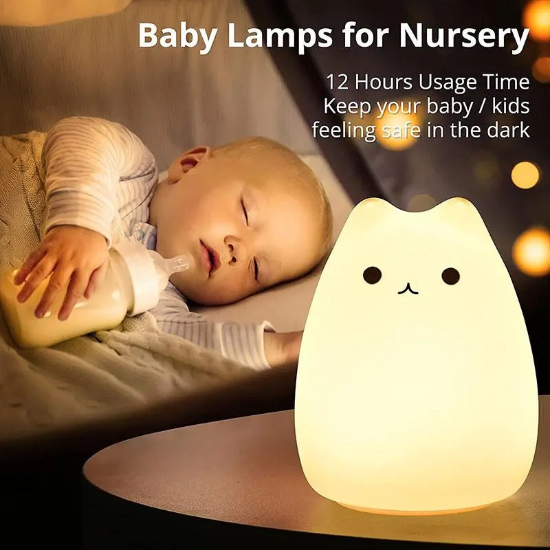 Cute Cat LED Night Light - Decorative Bedside Lamp for Bedroom and Desktop Atmosphere, Ideal for Parties, Festivals, and Birthday Gifts for Girls